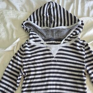 Calvin Klein Collection Black and White Striped Hoodie